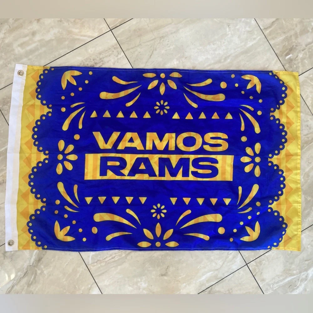 Los Angeles Rams Vamos Rams Blue and Yellow Decorative Small Banner